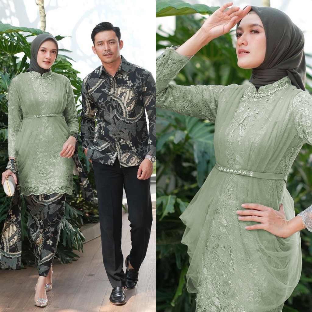 Jual Batik Couple Kebaya Modern Kebaya Tunangan Lamaran Baju Wisuda Batik Brukat Terbaru Kebaya