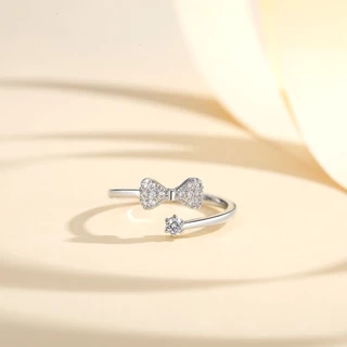 Lanme Jewelry Cincin Perak Titanium Anti Karat Wanita Adjustable Aksesoris Jewerly Cincin Tunangan Y780