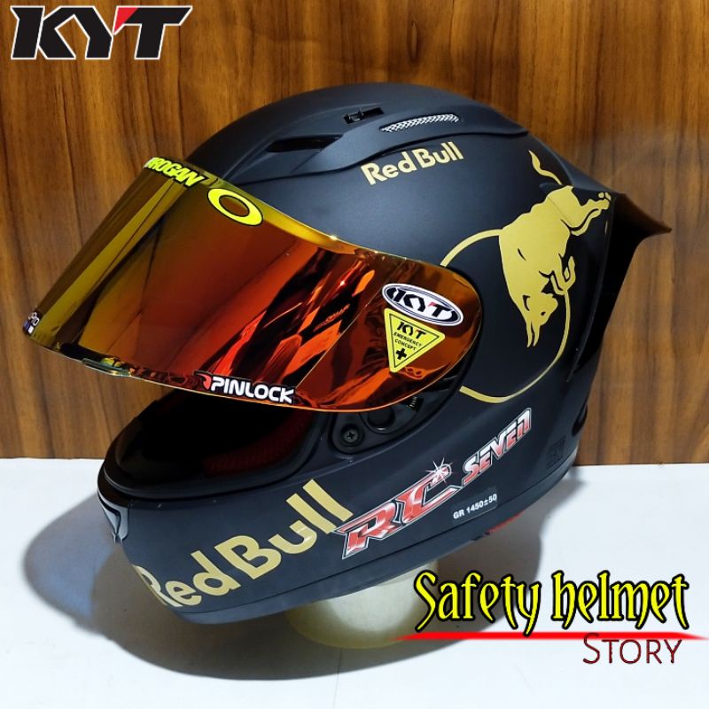 Jual Helm Fullface Kyt Rc Seven Solid Modif Paket Ganteng Redbull Free