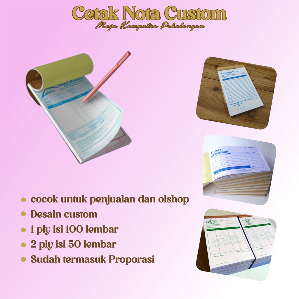 Jual Cetak Nota Custom Olshop Toko Shopee Indonesia