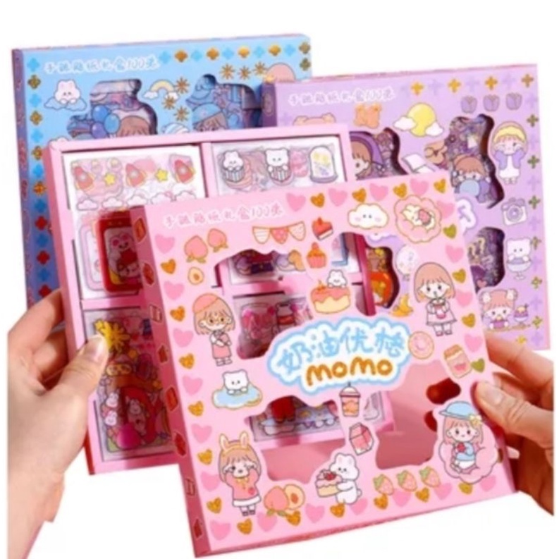 Jual [ 100 PCS ] STICKER AESTHETIC MOMO / STICKER MOMO TUMBLER CASE HP ...