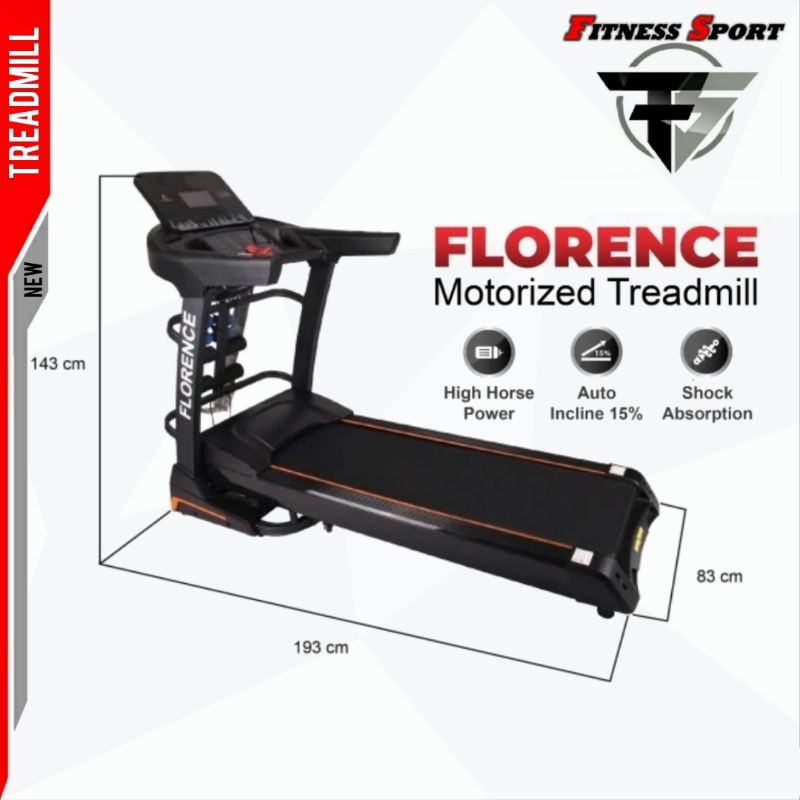 Jual Alat Fitness Treadmill Elektrik Florence - Motorized Treadmill ...