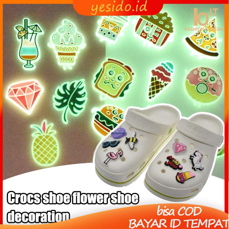 Jual [COD]Crocs Jibbitz Pin Gelang Charms Pin Bahan Pvc Glow In The