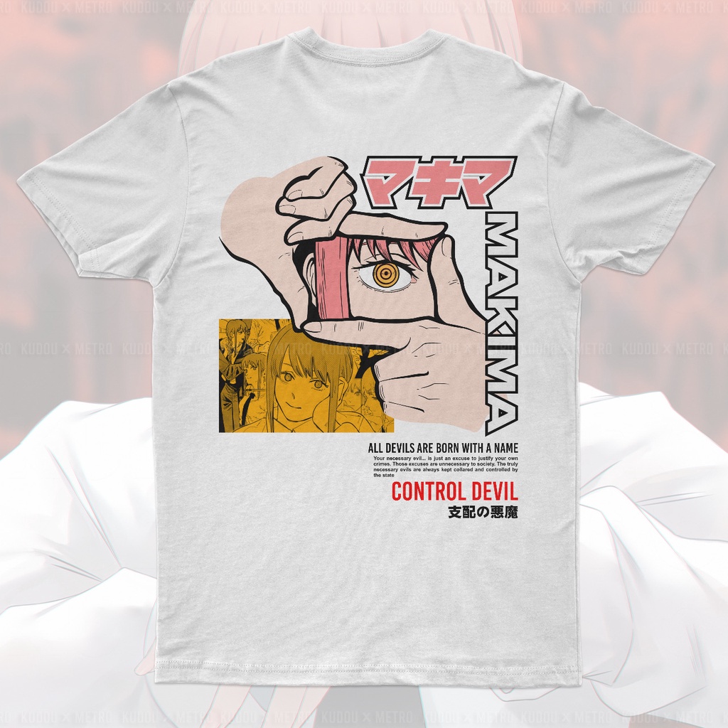 Jual T-shirt Makima is Listening White Anime Manga Chainsaw Man Black ...