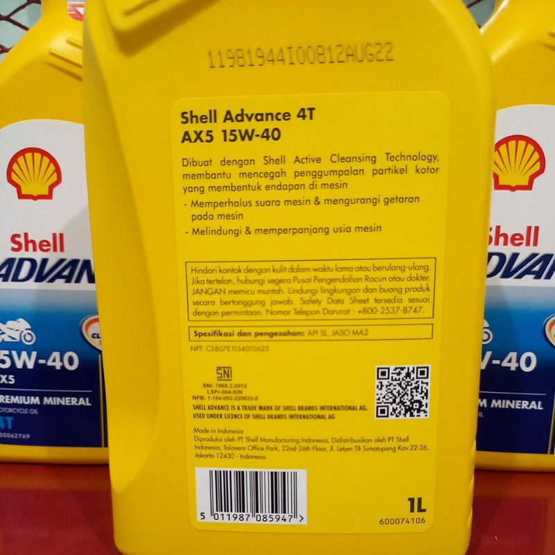 Jual Shell Advance 4T AX5 15W-40 1L | Shopee Indonesia