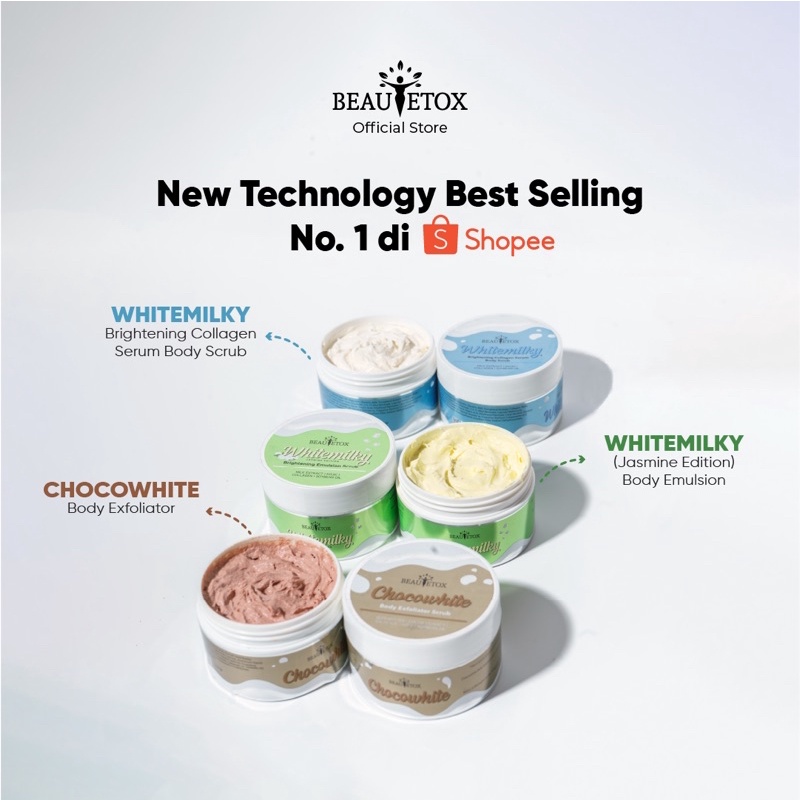 Jual Beautetox Whitemilky Jasmine Chocowhite Exfoliator Emulsion Body Scrub Lulur Pemutih