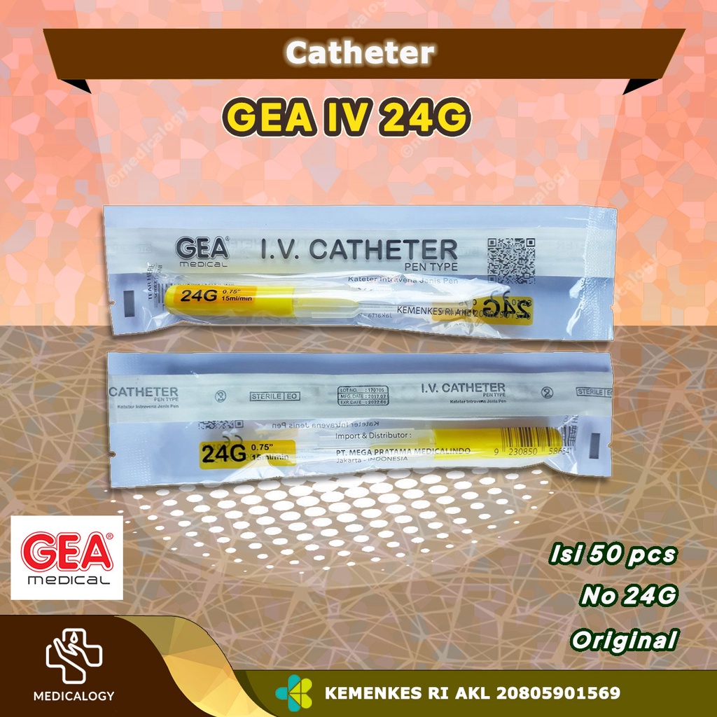 Jual Abbocath IV Catheter 24G GEA per Box isi 50 pcs Shopee Indonesia