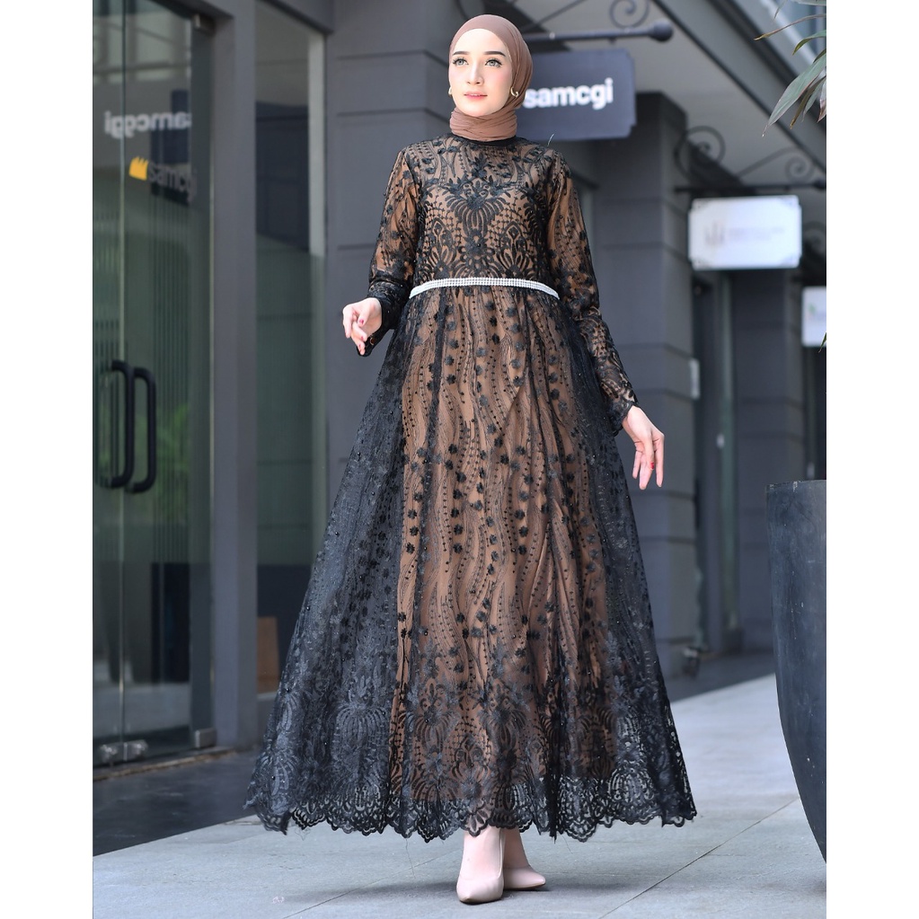 Jual Gamis Tulle Kondangan Mewah Dan Elegan Gamis Pesta Kondangan