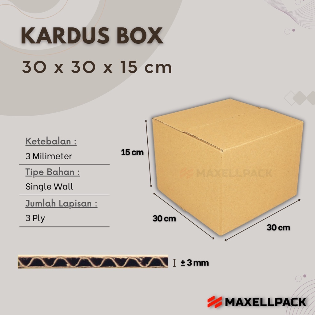 Jual Kardus Karton Box 30x30x15 CM Dus Packing Packaging Polos Baru ...