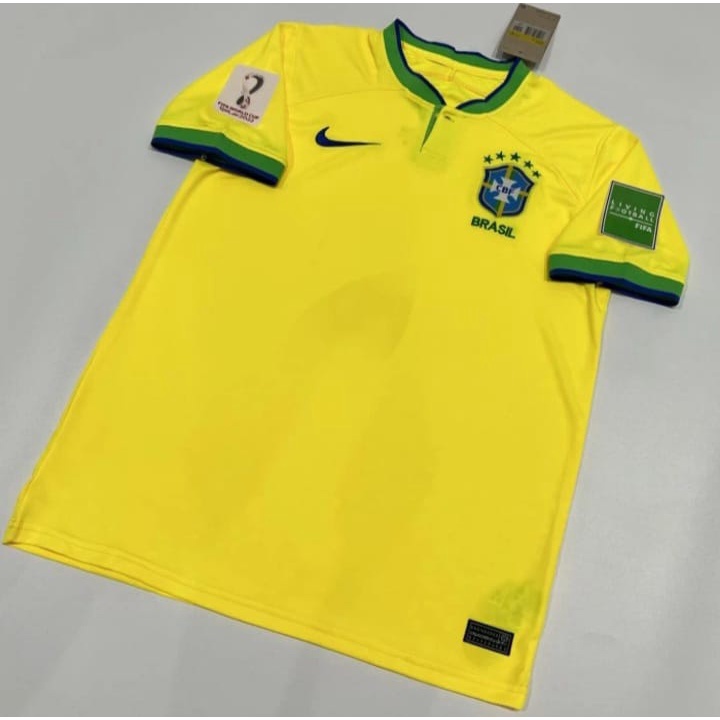 Jual JERSEY BAJU BOLA BRAZIL HOME FULL PATCH NEW PIALA DUNIA 2022 2023 ...