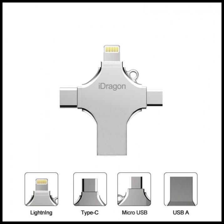Jual Idragon U010 64Gb - 4 In 1 Usb Flash Drive Metal Lightning ...