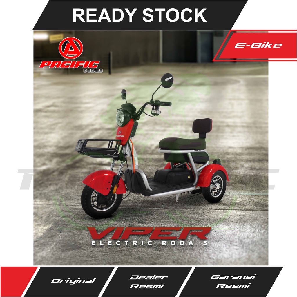 Jual SEPEDA LISTRIK 3 RODA MURAH E BIKE POWER 500 WATT VIPER PACIFIC Shopee Indonesia