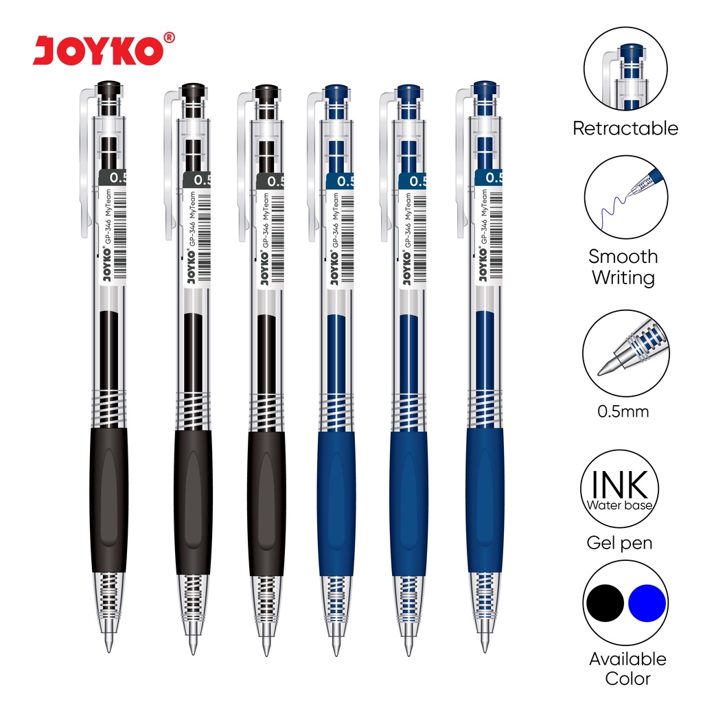 Jual Gel Pen Pulpen Pena Joyko GP346 My Team 0.5 mm Shopee Indonesia