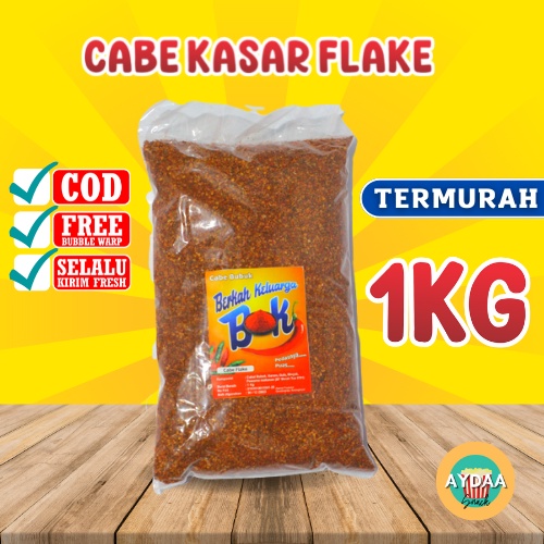 Jual Cabe Bubuk Kasar Flake Kering Pedas 1kg Chilli Flakes Bubuk Cabe