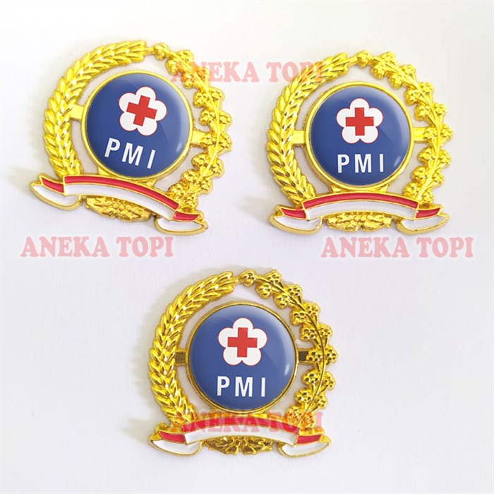 Jual Pin Pmi Biru Lencana Pin Bros Logo Pmi Warna Biru Pin Wing Palang Merah Indonesia Aneka