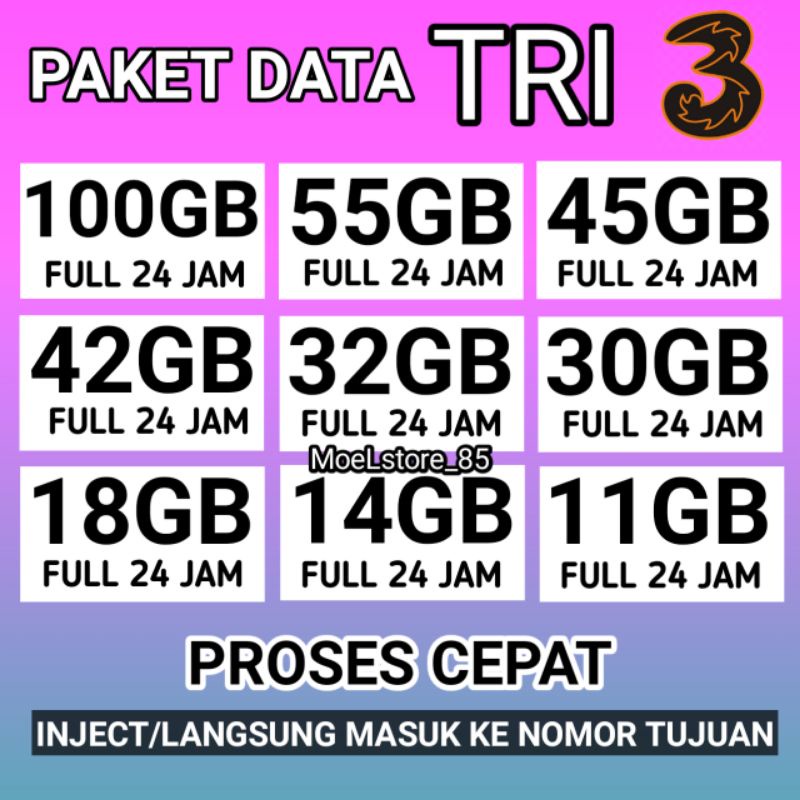 Jual Paket Data Tri Aon Promo Murah Kuota Three Shopee Indonesia