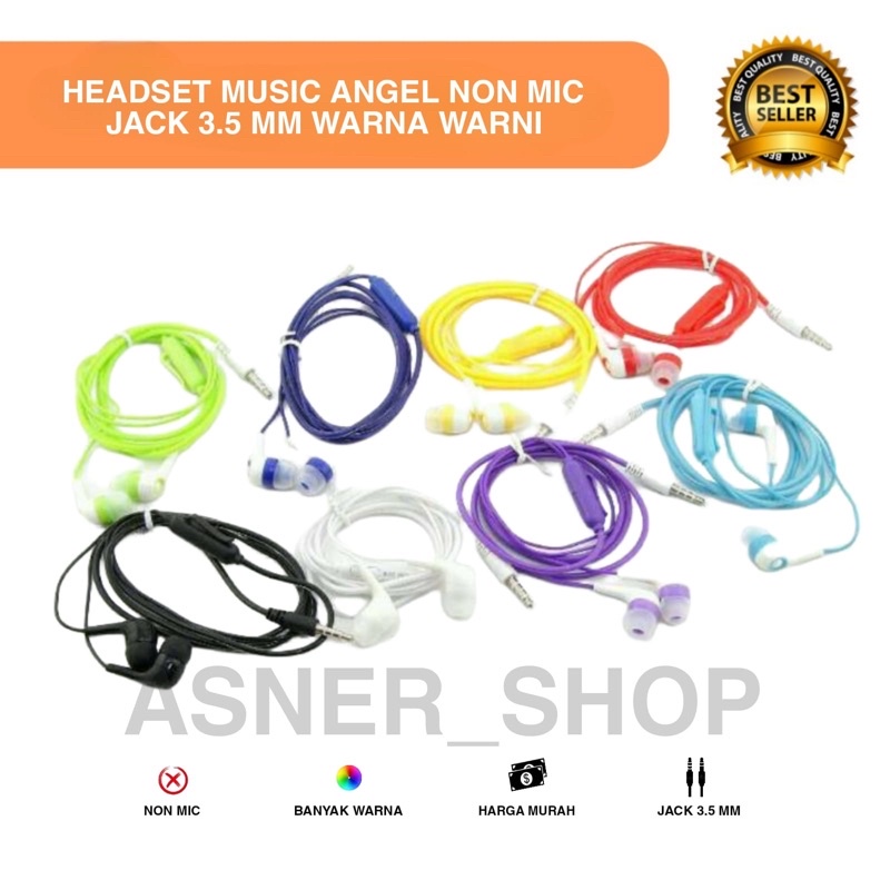 Jual Headset Music angel Biasa Hf Musiangel Handsfree Music Kabel Non