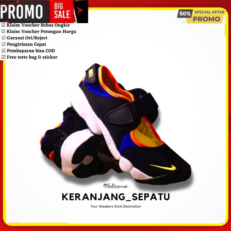 Jual SEPATU NIKE AIR RIFT BLACK ORANGE PURPLE ORIGINAL | Shopee Indonesia