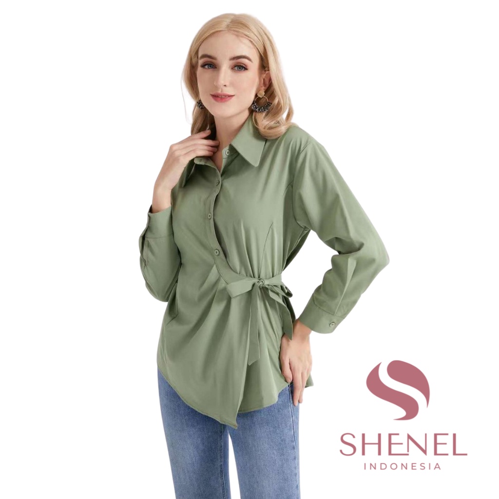 Jual Shenel | Morin Shirt Kemeja Shakila Premium Top Model Pinggang ...