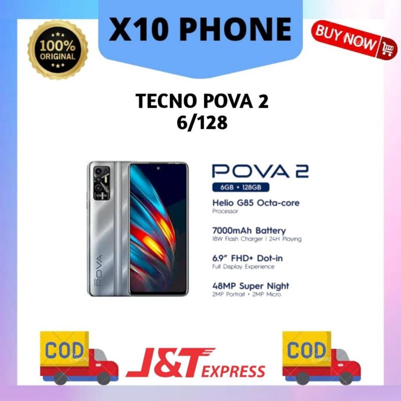 Jual Tecno Pova 2 6/128 Ram 6gb internal 128gb Garansi Resmi | Shopee ...