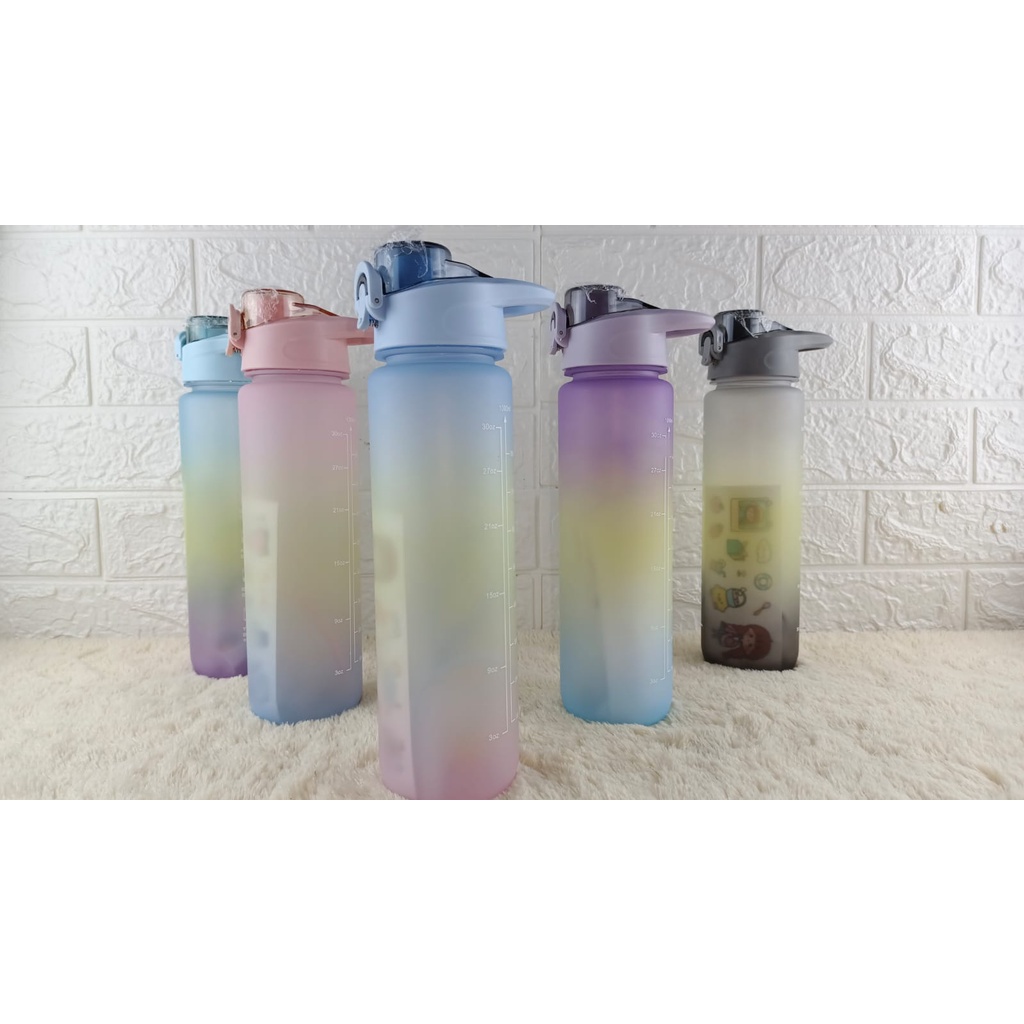 Jual Botol Minum Gradasi Rainbow 1100ml + Free Sticker | Shopee Indonesia