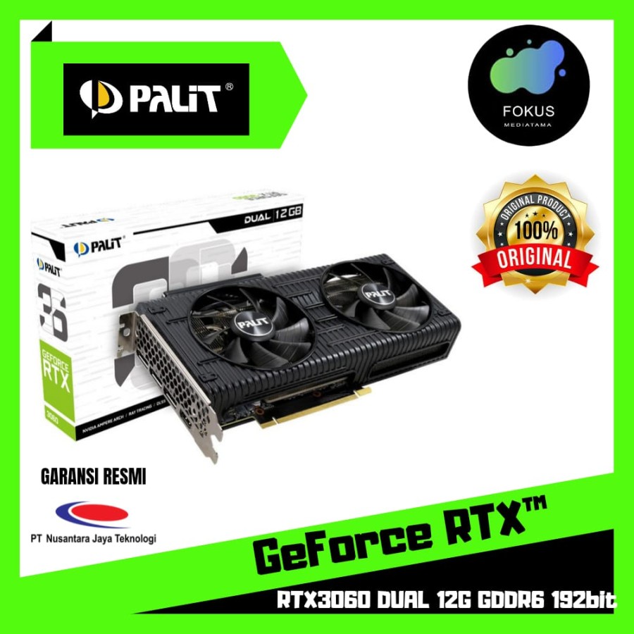 Jual VGA PALIT RTX3060 DUAL 12G GDDR6 192bit RTX 3060 | Shopee Indonesia