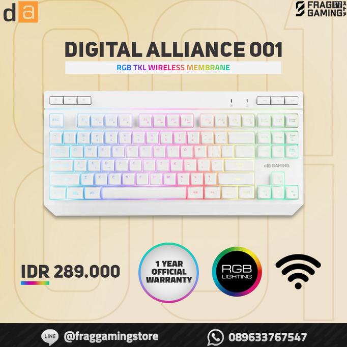 Jual DIGITAL ALLIANCE 001 DA 001 WIRELESS KEYBOARD GAMING TKL MEMBRANE