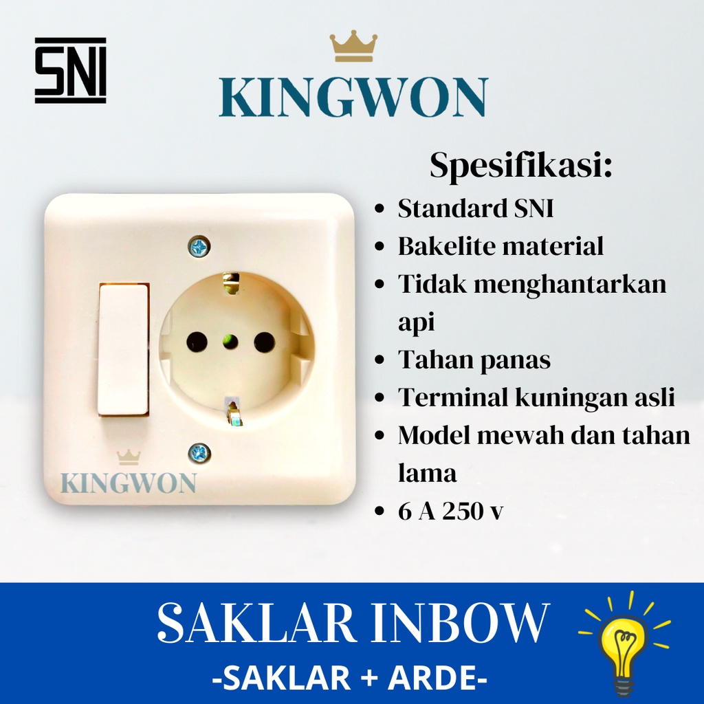 Jual SAKLAR INBOW ENGKEL + STOP KONTAK LUBANG 1 ARDE SINGLE SWITCH LAMP ...