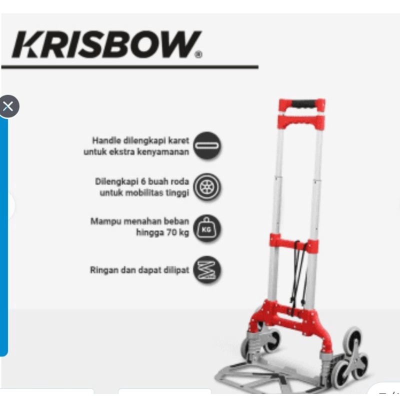 Jual KRISBOW Troli Barang Lipat Aluminium Dengan 6 Roda 70Kg Shopee