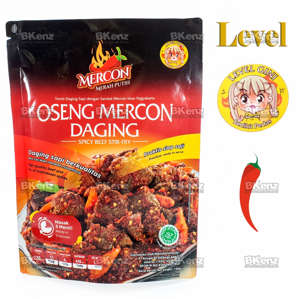 Jual Oseng Mercon Merah Putih Daging Cakalang Cumi Rendang Ayam Betutu ...