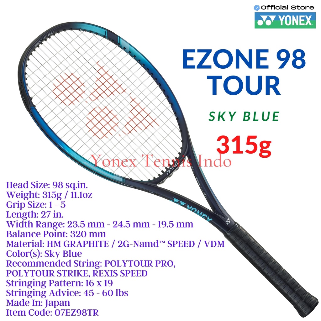 Jual Yonex EZONE 98 TOUR 315g Sky blue racket tennis Shopee Indonesia