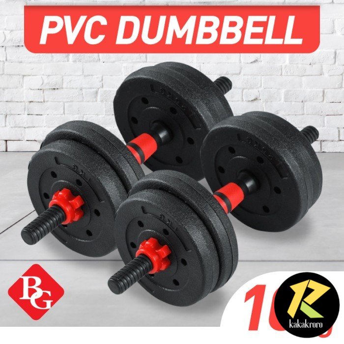 Jual BG DUMBELL PVC 10 KG / ALAT ANGKAT BEBAN / BARBEL SET - 10KG ...