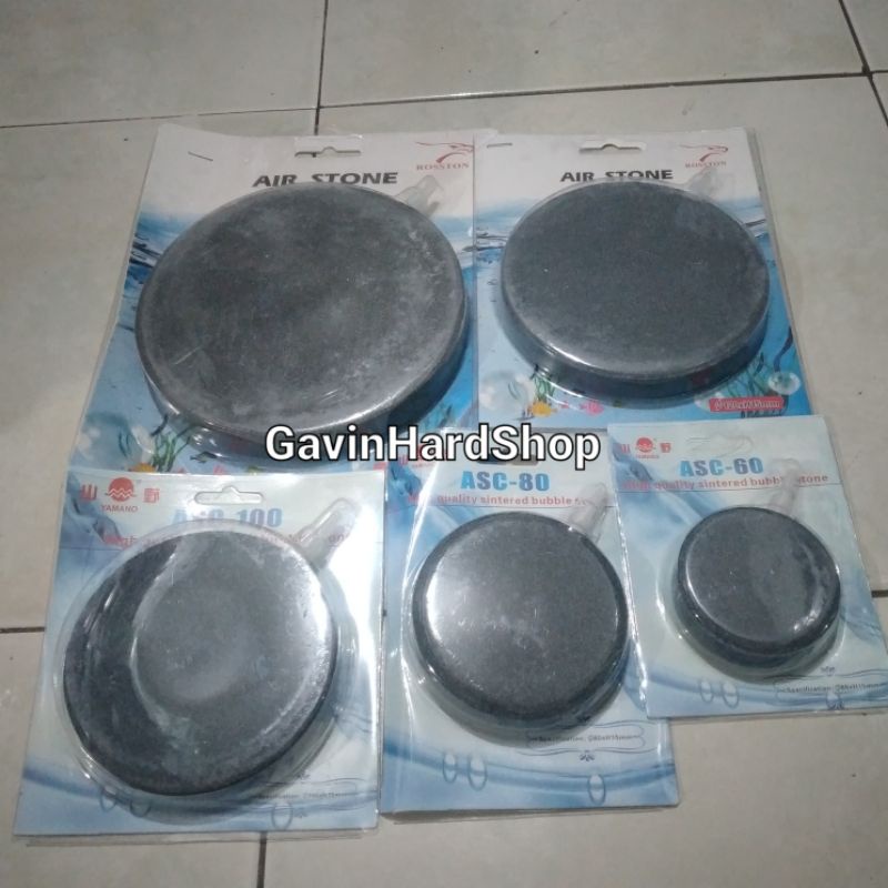 Airstone air stone batu aerator batu aerasi bulat pipih untuk aquarium kolam