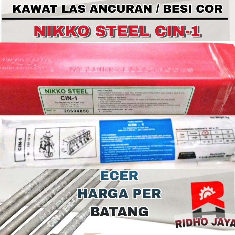 Jual kawat las ancuran besi cor nikko steel cin 1 cin 2 cin 3 2 6