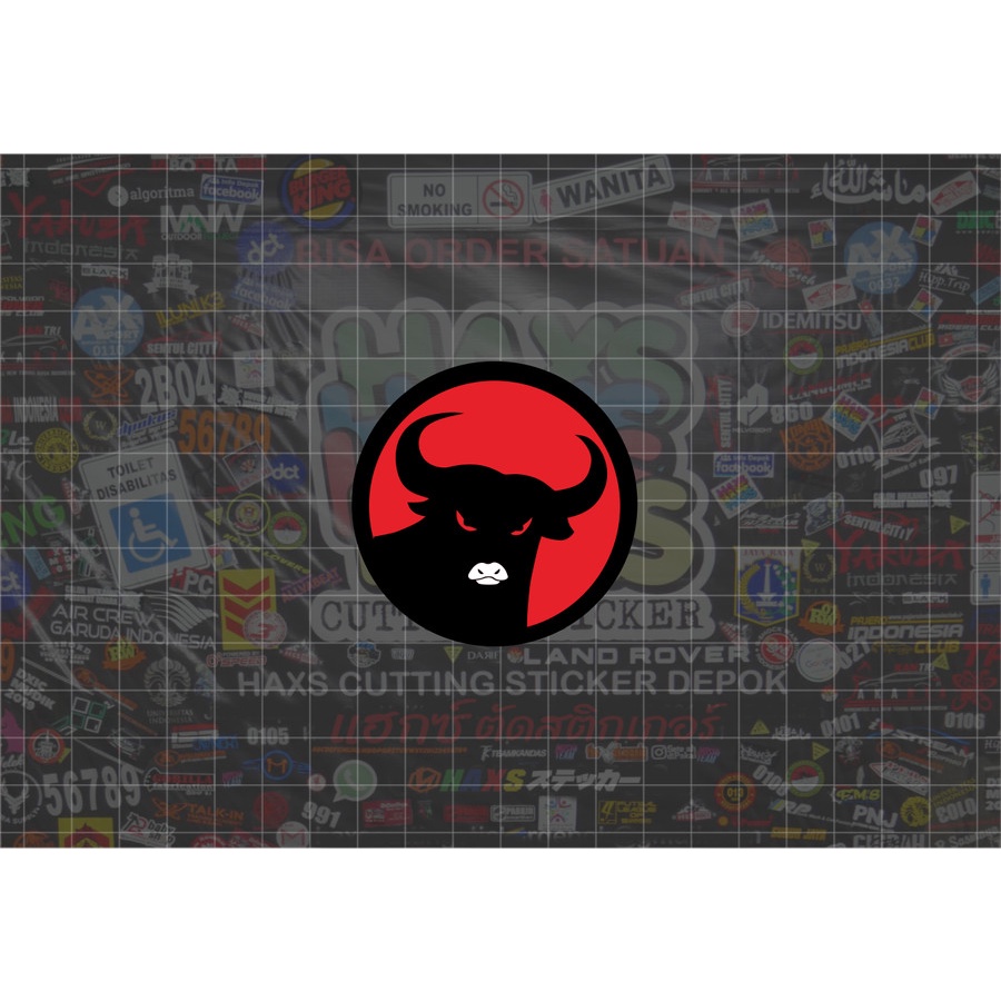Jual Cutting Sticker PDIP Banteng Merah Ukuran 6 Cm Untuk Motor Mobil ...