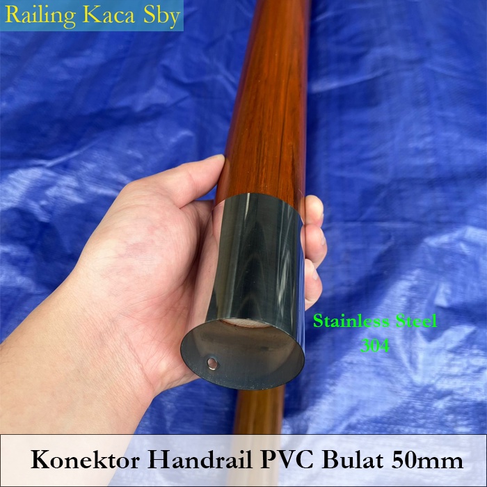 Jual KONEKTOR LURUS SAMBUNGAN HANDRAIL PVC BULAT 50MM (2