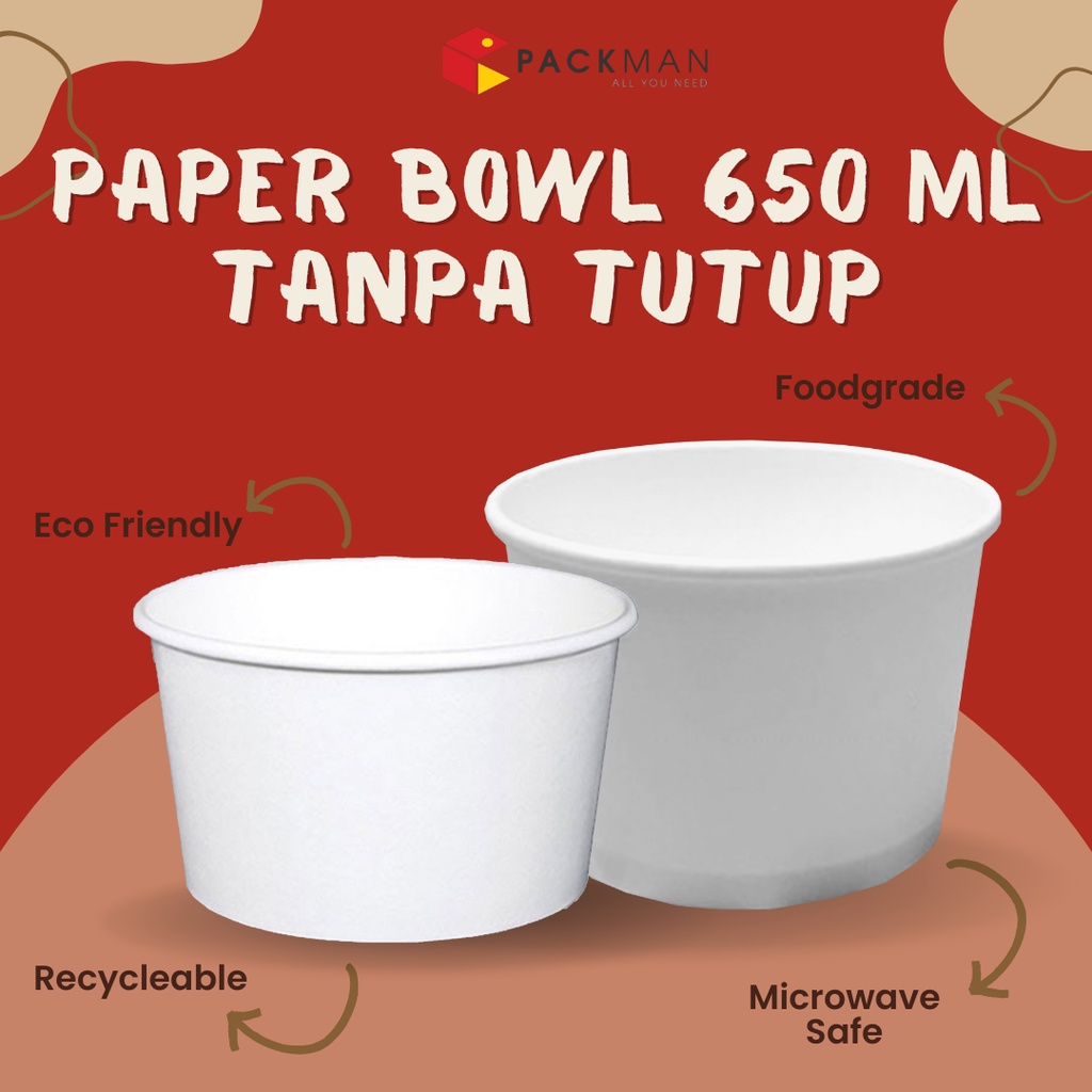 Jual PAPER RICE BOWL / BOX RICE PAPER BOWL / CUP RICE BOWL KERTAS POLOS ...