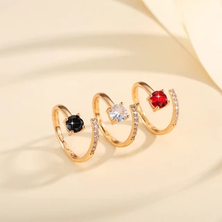 Lanme Jewelry Cincin Wanita Korea Anti Karat Cincin Emas Zirkon Fashion Wanita Cincin Tunangan Y793