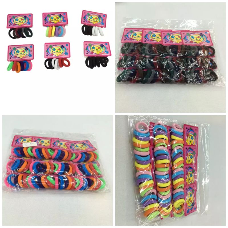 Jual tali rambut donat isi 72pcs ukuran medium multiwarna | Shopee ...