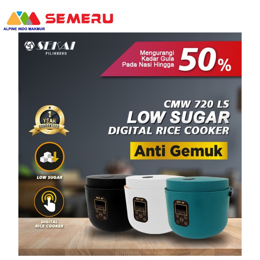 Jual SEKAI DIGITAL RICE COOKER LOW SUGAR 1 L CMW720 Shopee Indonesia