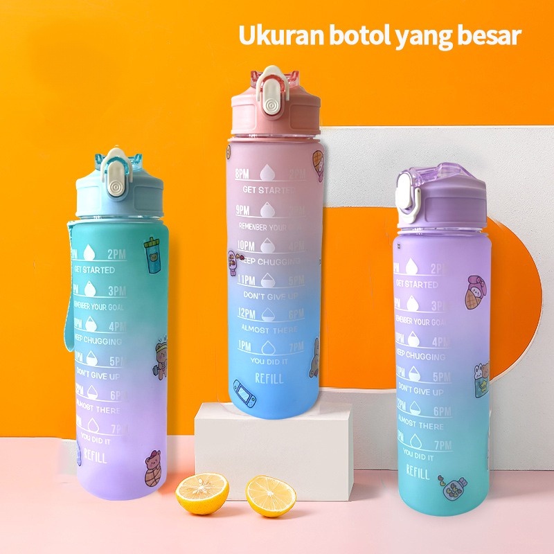Jual BOTOL MINUM 900 ML WARNA GRADASI / BOTOL MINUM 1L VIRAL MURAH ...