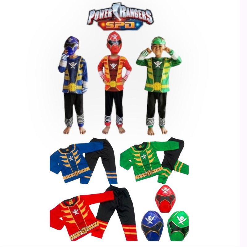 Jual Baju Kostum Anak Power Ranger Gratis Topeng Lengan Panjang ...