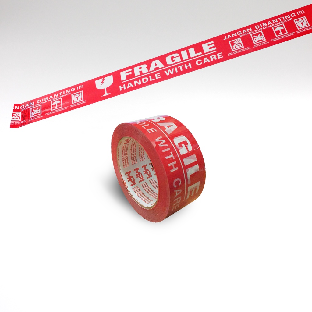 Jual Lakban Fragile Merah Jangan Di Banting 100 Meter Master Pack ...