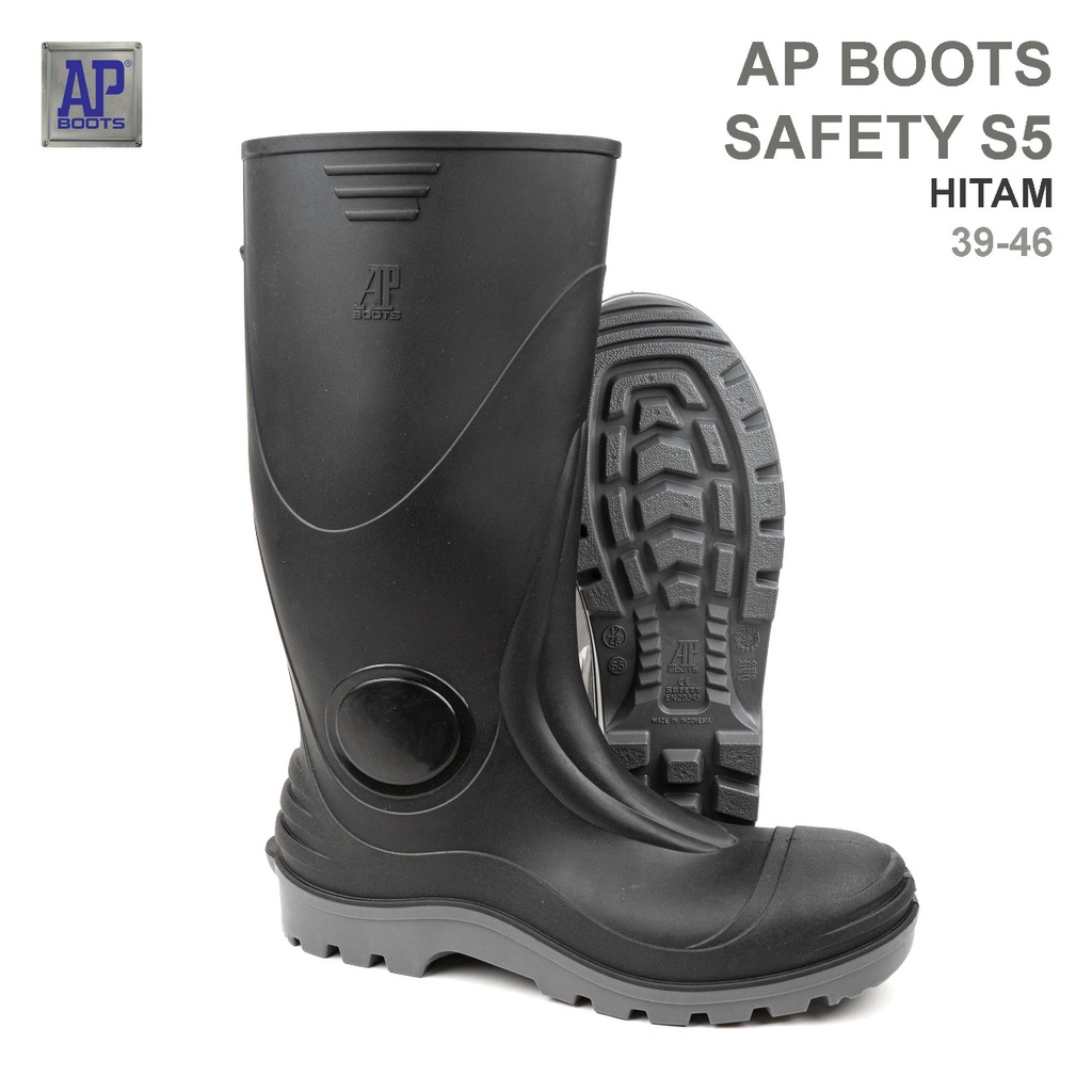 Jual AP Boots Safety S5 BLACK Sepatu Boot PVC Shopee Indonesia