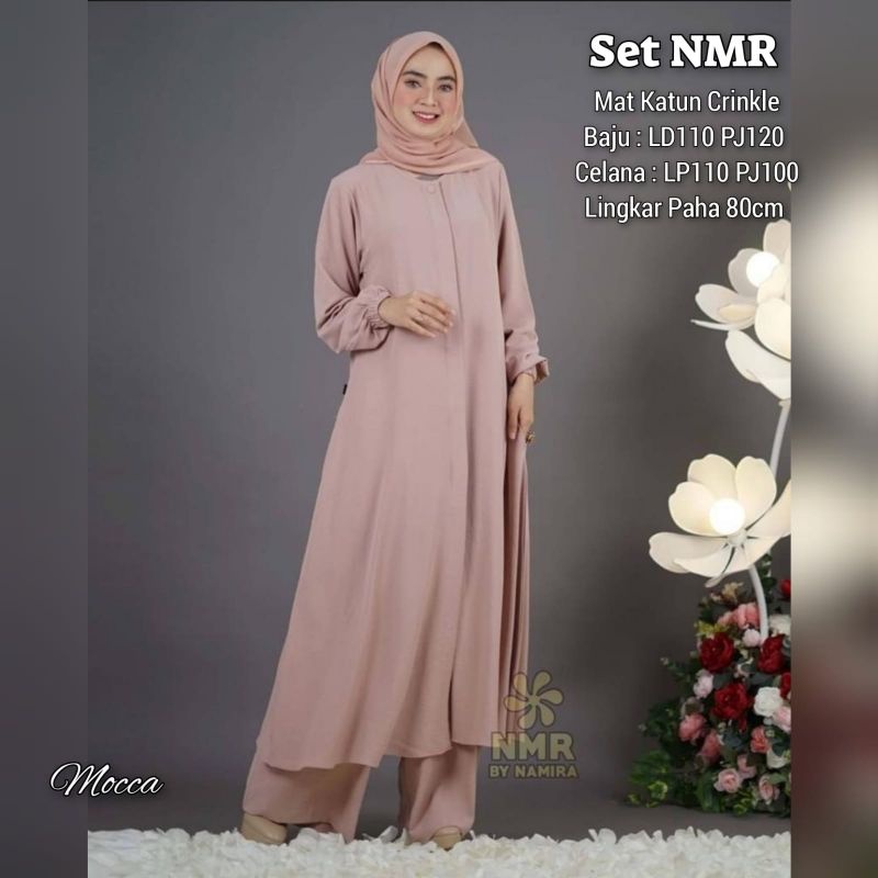 Jual Baju Setelan Wanita Muslim Set NMR Fashion Perempuan Dewasa Remaja