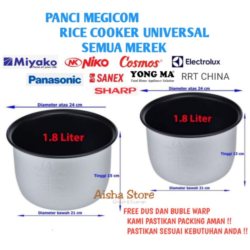 Jual PANCI RICE COOKER / MAGIC COM 1,8 LITER / TEFLON MEJIKOM MIYAKO
