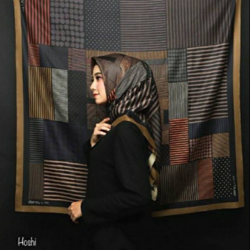 jilbab segiempat lasercut voal motif hoshi viral