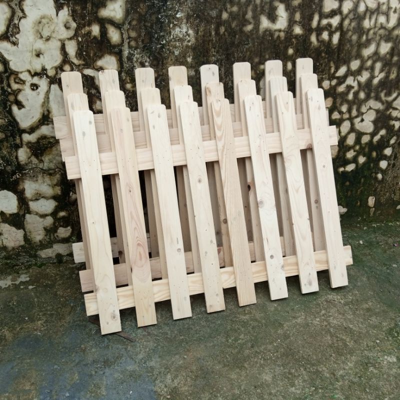 Jual Pagar Tanaman Decorasi Papan Kayu Jati Belanda 100x75cm Shopee Indonesia