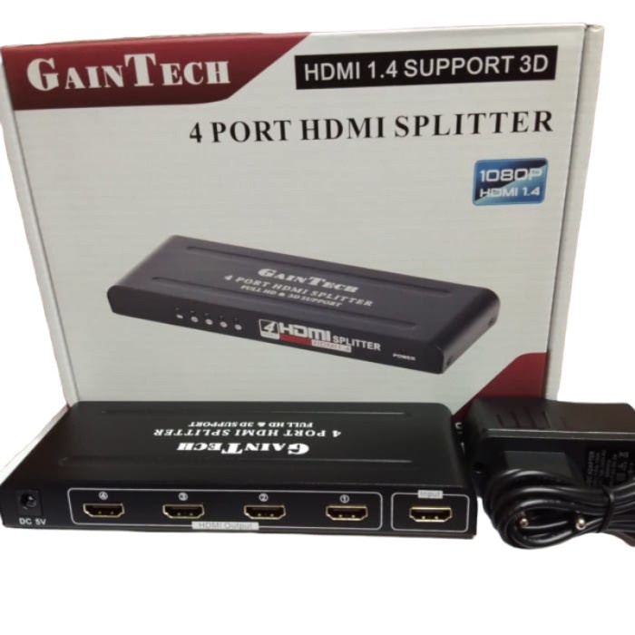 Jual HDMI Splitter 4 Port Gaintech | Shopee Indonesia
