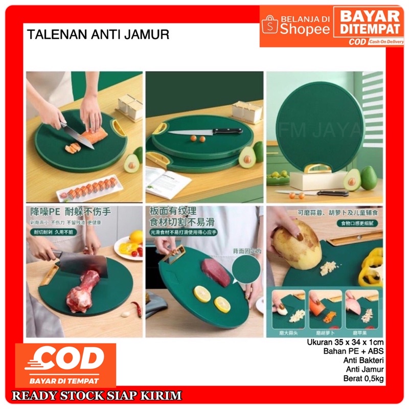 Jual Talenan Anti Jamur Talenan Bulat Bahan Extra Tebal 2 In 1